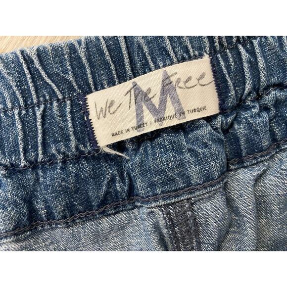 Free People We The Free Modern Love Pull On Jeans Blue Wave Combo Distressed - Picture 9 of 15